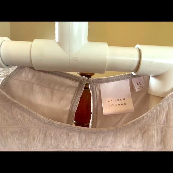 SOLD Lauren Conrad Pink/Beige Tulle Peplum Top - Picture 3 of 3